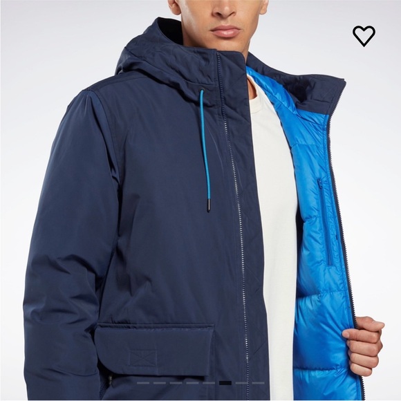 Reebok Navy Blue down puffer jacket - Picture 6 of 10